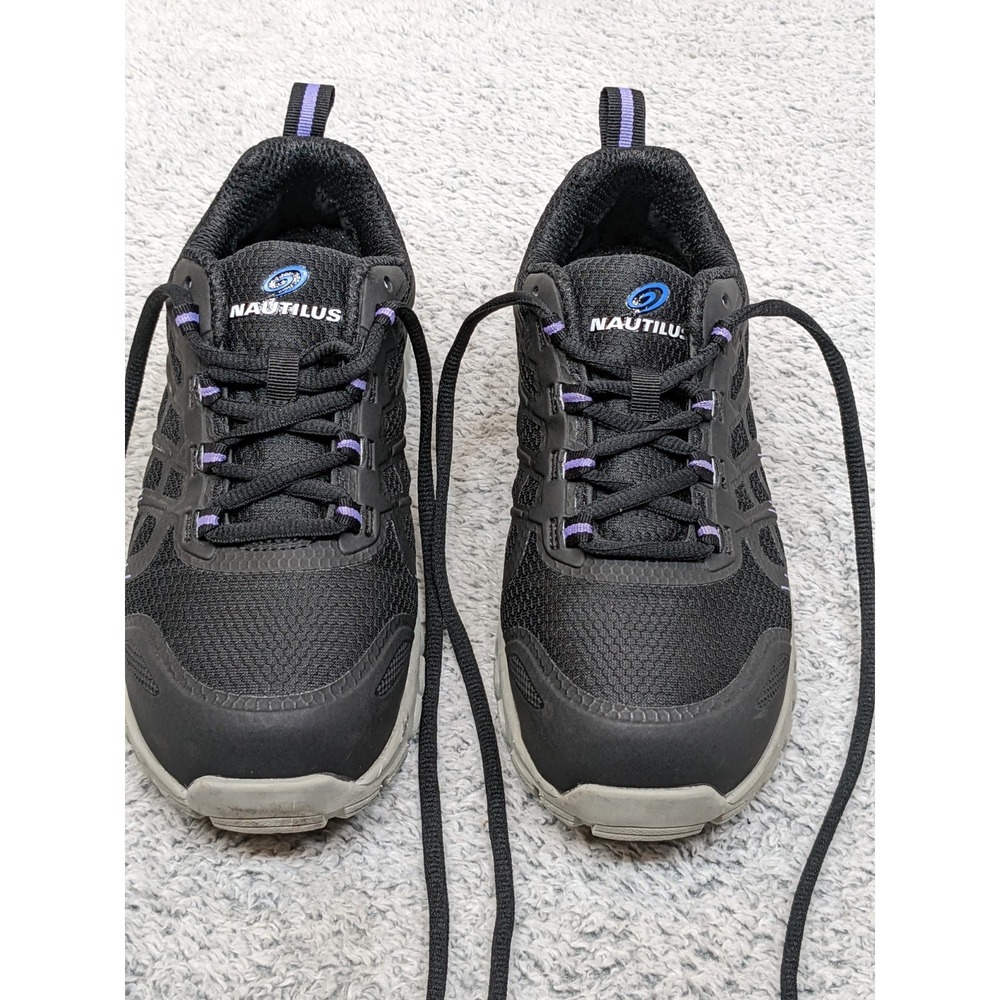 Nautilus Stratus‎ Black & Purple Womens Composite Toe Safety Sneakers Shoes 7W